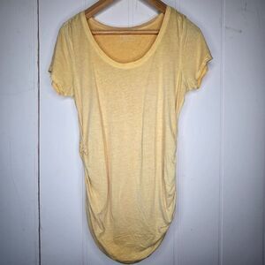 Motherhood Maternity‎ Fitted Round Neck Golden Yellow Short Sleeve Tshirt MED